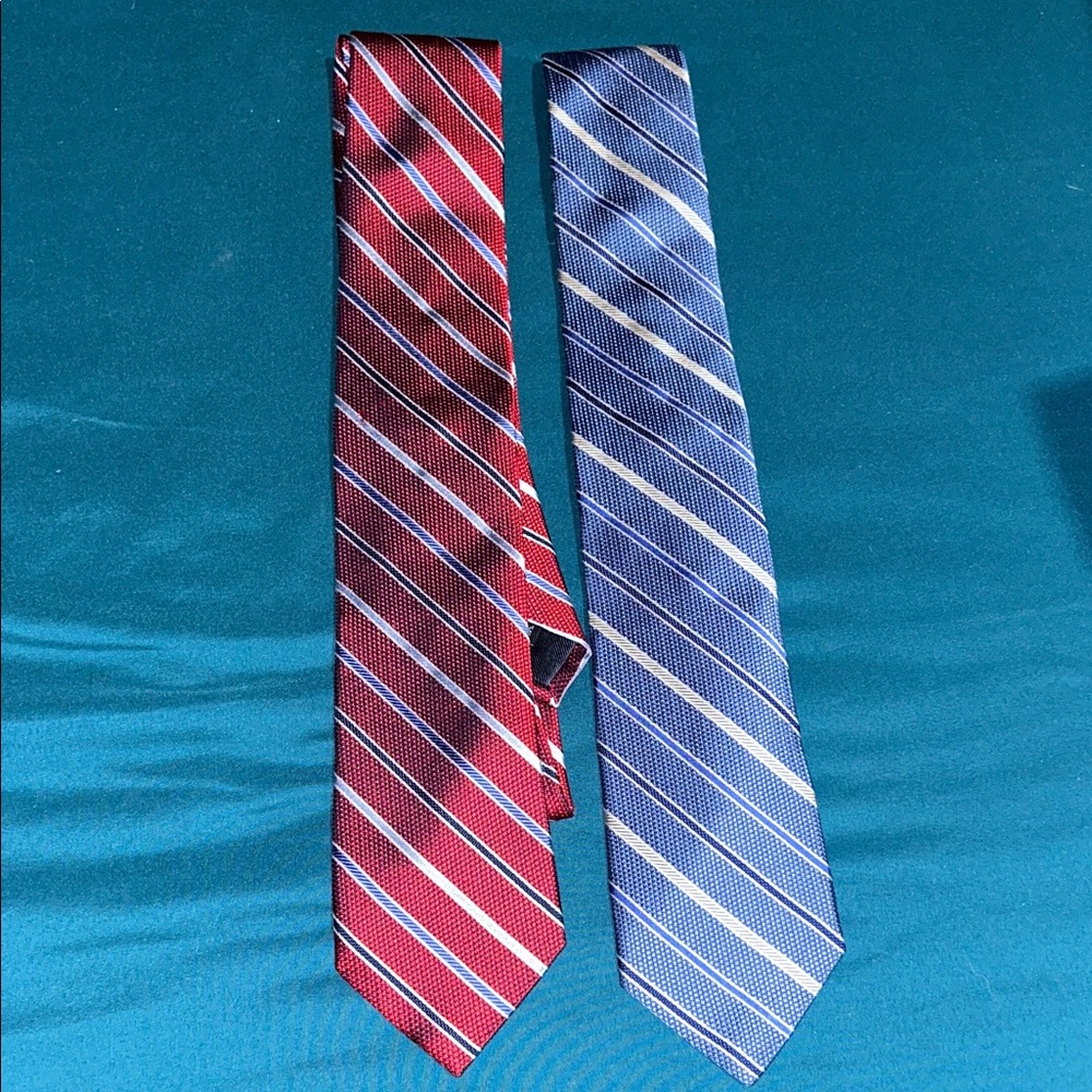 Hart Schaffner Marx Red and Blue Striped Ties